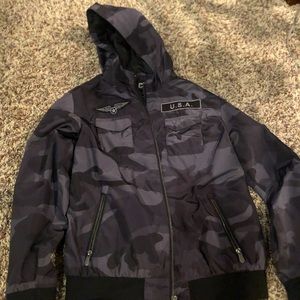 Boy’s Camo Jacket with Hood and pockets
